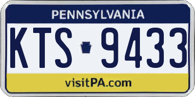 PA license plate KTS9433