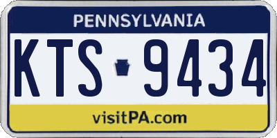 PA license plate KTS9434