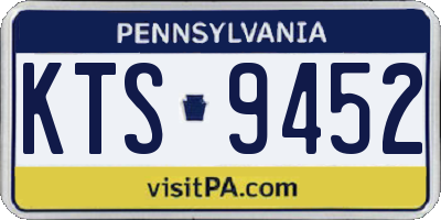 PA license plate KTS9452
