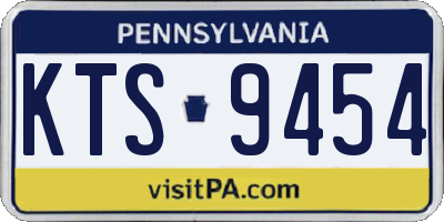 PA license plate KTS9454
