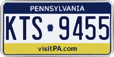 PA license plate KTS9455
