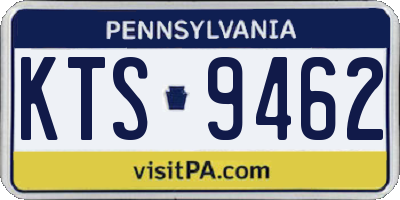 PA license plate KTS9462
