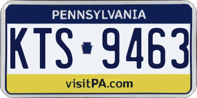 PA license plate KTS9463