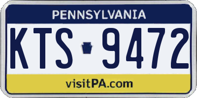 PA license plate KTS9472