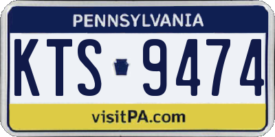 PA license plate KTS9474
