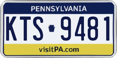 PA license plate KTS9481