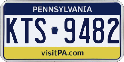 PA license plate KTS9482