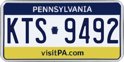 PA license plate KTS9492