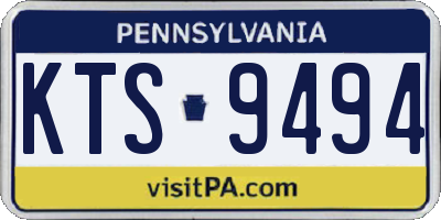 PA license plate KTS9494