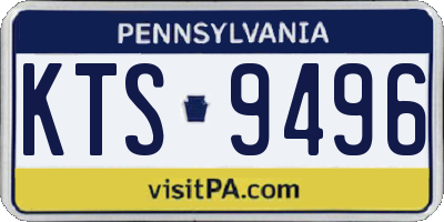 PA license plate KTS9496