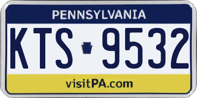 PA license plate KTS9532