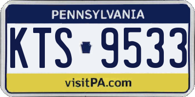 PA license plate KTS9533