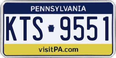 PA license plate KTS9551