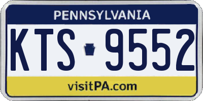 PA license plate KTS9552