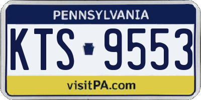 PA license plate KTS9553