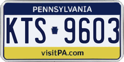 PA license plate KTS9603