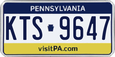 PA license plate KTS9647