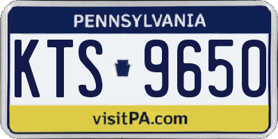 PA license plate KTS9650