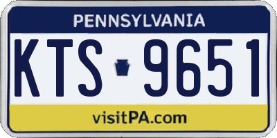 PA license plate KTS9651