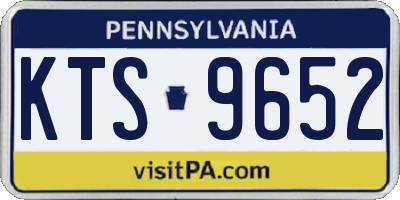 PA license plate KTS9652