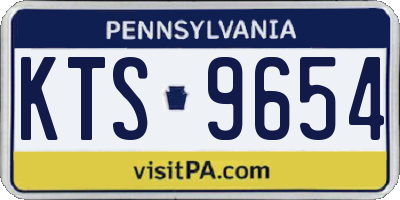 PA license plate KTS9654
