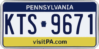 PA license plate KTS9671
