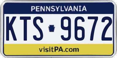 PA license plate KTS9672