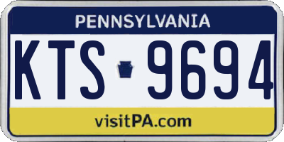 PA license plate KTS9694