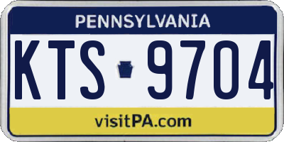 PA license plate KTS9704