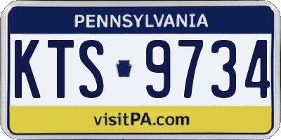 PA license plate KTS9734