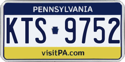 PA license plate KTS9752