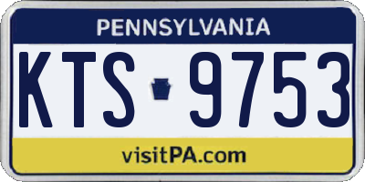 PA license plate KTS9753