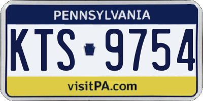PA license plate KTS9754