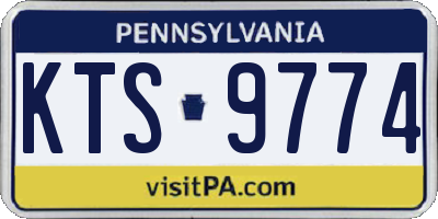 PA license plate KTS9774