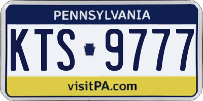 PA license plate KTS9777