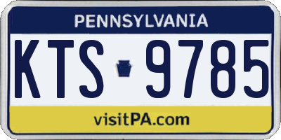PA license plate KTS9785