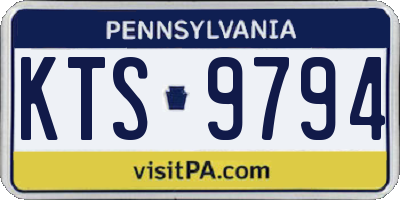 PA license plate KTS9794