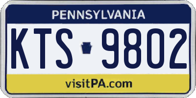 PA license plate KTS9802