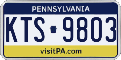 PA license plate KTS9803