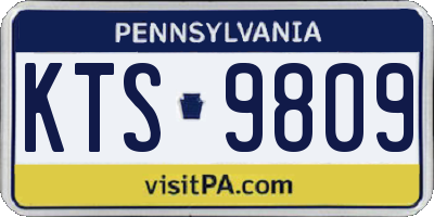 PA license plate KTS9809