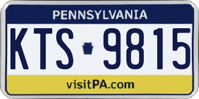 PA license plate KTS9815