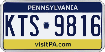 PA license plate KTS9816