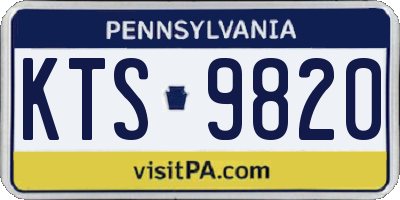 PA license plate KTS9820