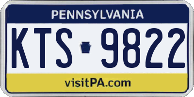 PA license plate KTS9822