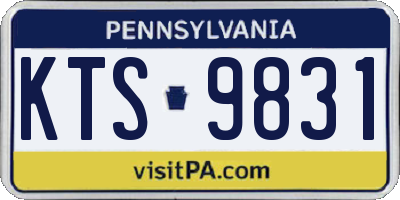 PA license plate KTS9831