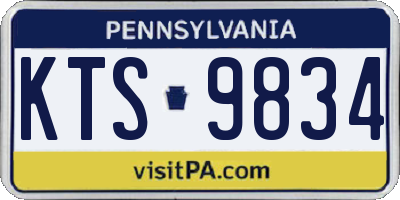 PA license plate KTS9834