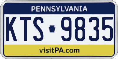 PA license plate KTS9835