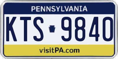 PA license plate KTS9840
