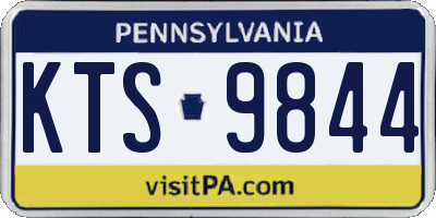 PA license plate KTS9844