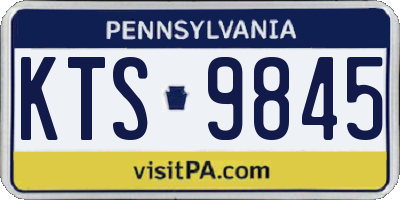 PA license plate KTS9845